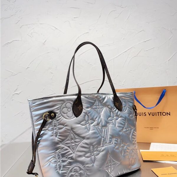 L&v 綿の服 ハンドバッグ 休暇 通勤 銀