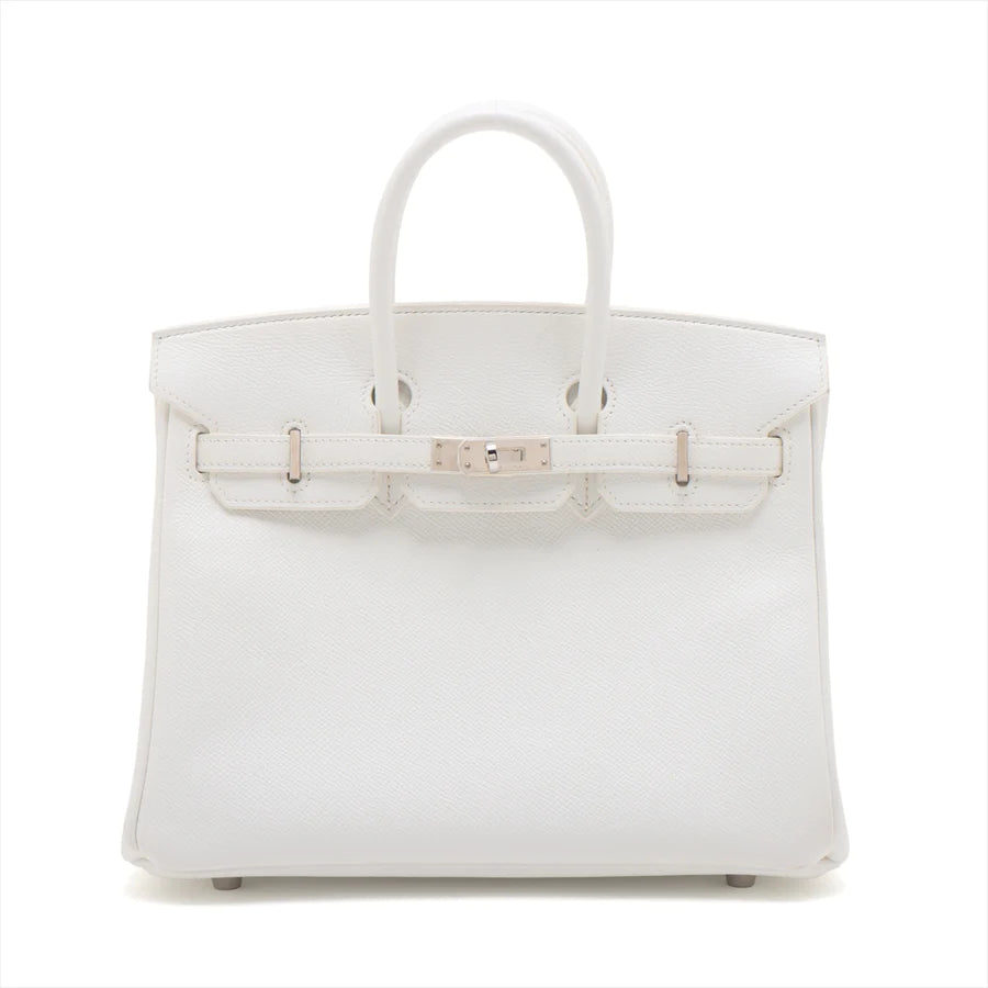 エルメス バーキン25 ヴォーエプソン ホワイト シルバー金具 - 画像 (9)