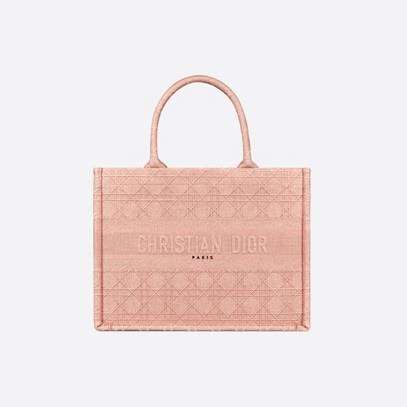 日本先行発売 ディオールブックトート カナージュ エンブロイダリー スモールバッグ ボワ ドゥ ローズ - 画像 (3)