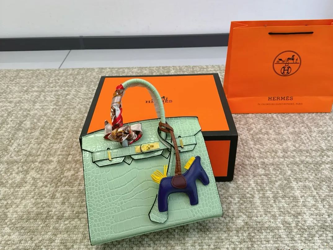 HERMES 高級ワニ革模様 プラチナバッグ - 画像 (20)