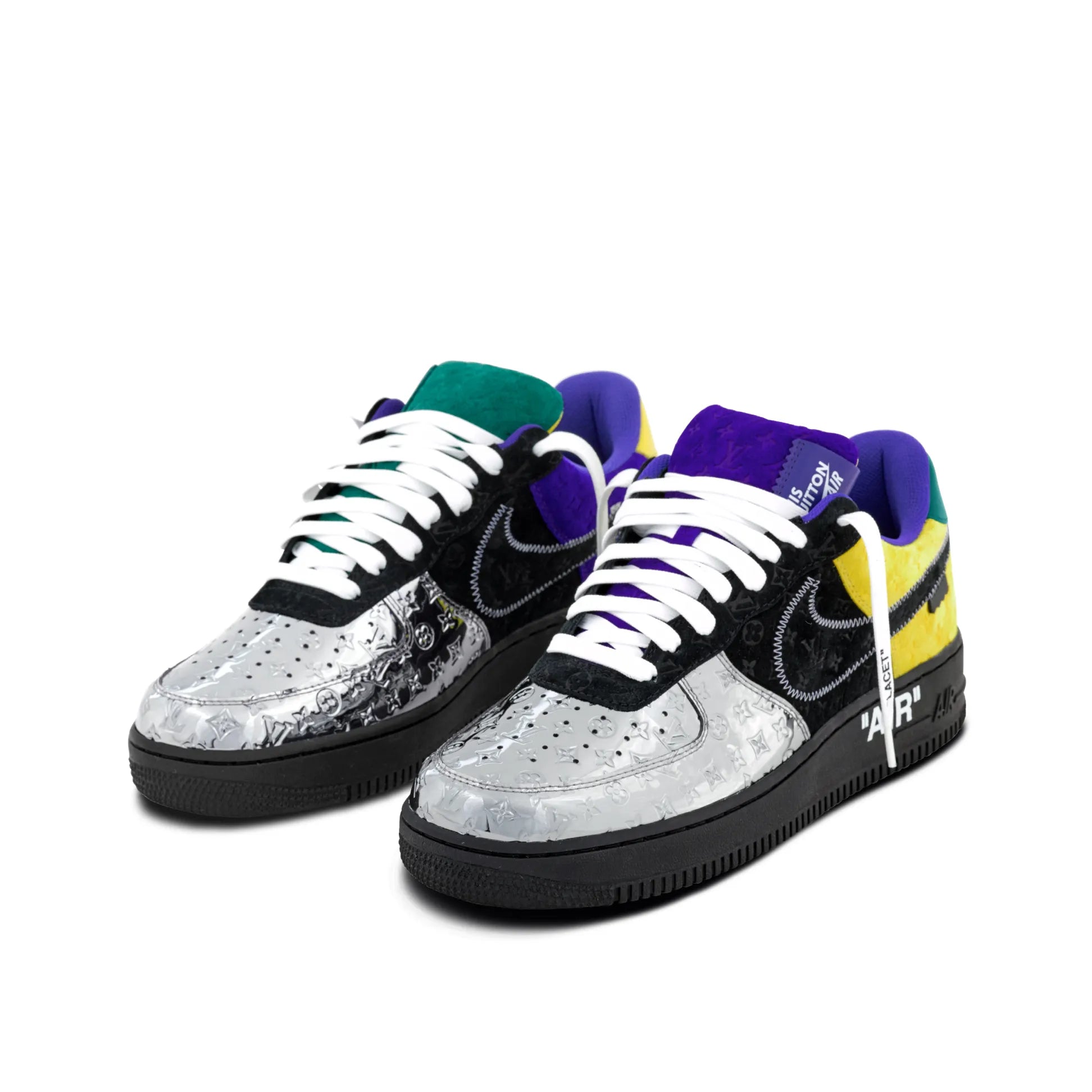 【新商品発売】【今年の新商品】LOUIS VUITTON NIKE AIR FORCE 1 LOW BY VIRGIL ABLOH BLACK METALLIC SILVER【代金引換】 - 画像 (3)