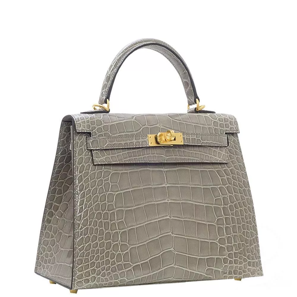 【HERMES】エルメス ケリー 25cm クロコダイル ゴールド金具 - 画像 (3)