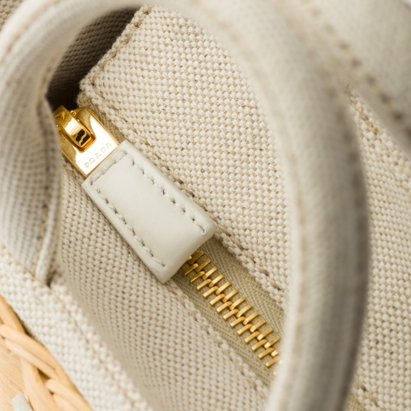 PRADA◆ウーブンファブリック キャンバス ミニ トートバッグ - 画像 (6)