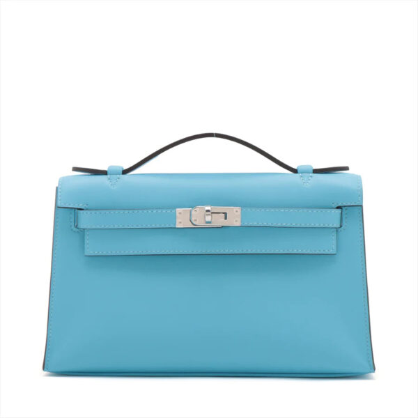 エルメス ポシェットケリー ヴォースイフト ブルーノール シルバー金具