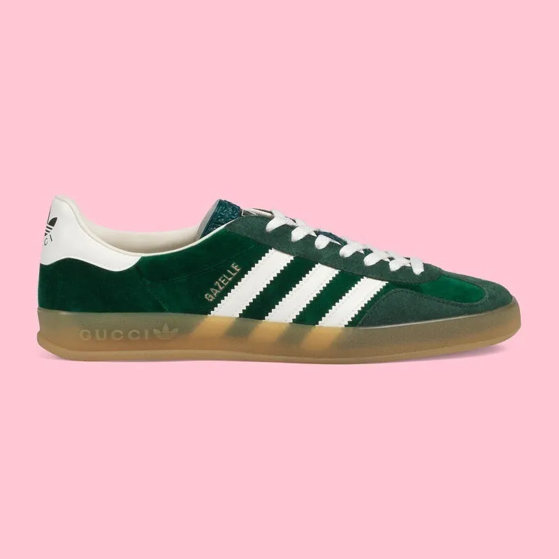 【GUCCI】× ADIDASコラボ Gazelle スニーカー(緑) - 画像 (2)