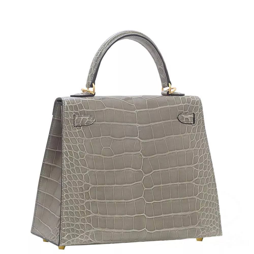 【HERMES】エルメス ケリー 25cm クロコダイル ゴールド金具 - 画像 (2)