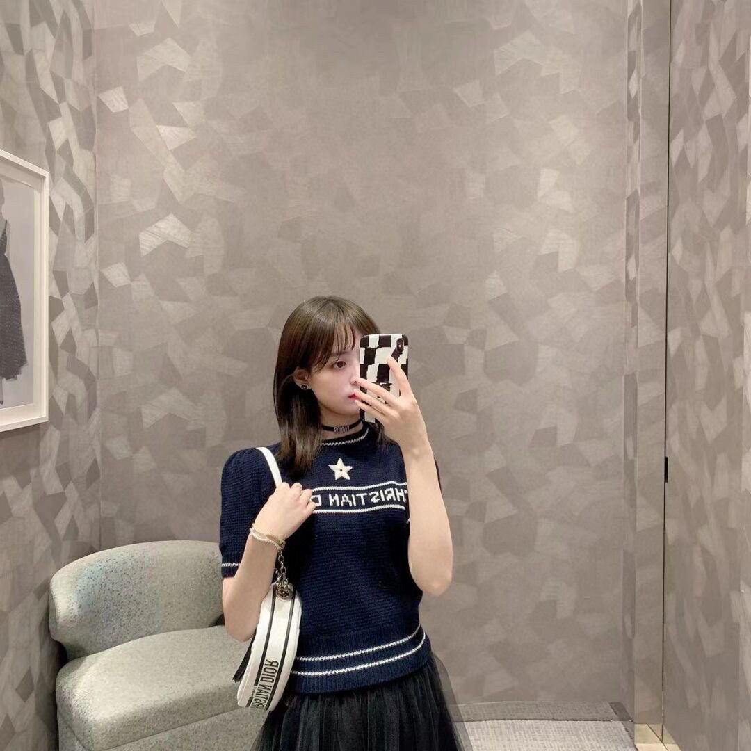 DIOR五芒星ジャカードパフスリーブショートスリーブジャンパーニット【50%割引+送料無料】 - 画像 (8)