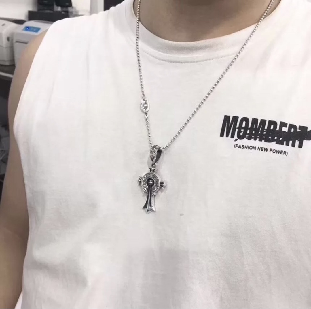Chrome Hearts クロムハーツ バッジクロスネックレス 65cm - 画像 (6)