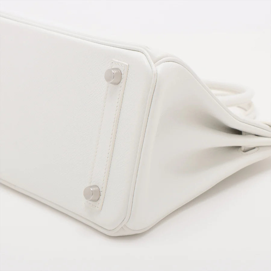 エルメス バーキン25 ヴォーエプソン ホワイト シルバー金具 - 画像 (3)