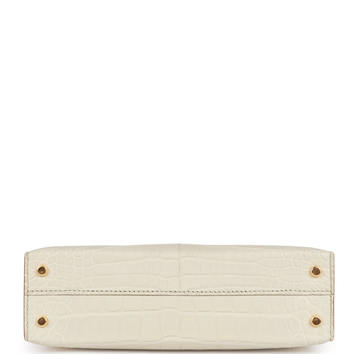 H Kelly Sellier 20cm Beton Matte Alligator Gold Hardware - 画像 (5)