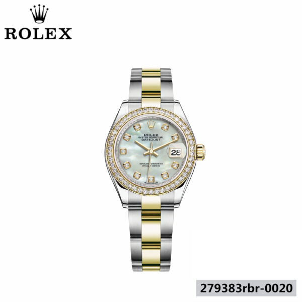 レディ デイトジャスト オイスター 28 mm オイスタースチール&イエローゴールド ダイヤモンド