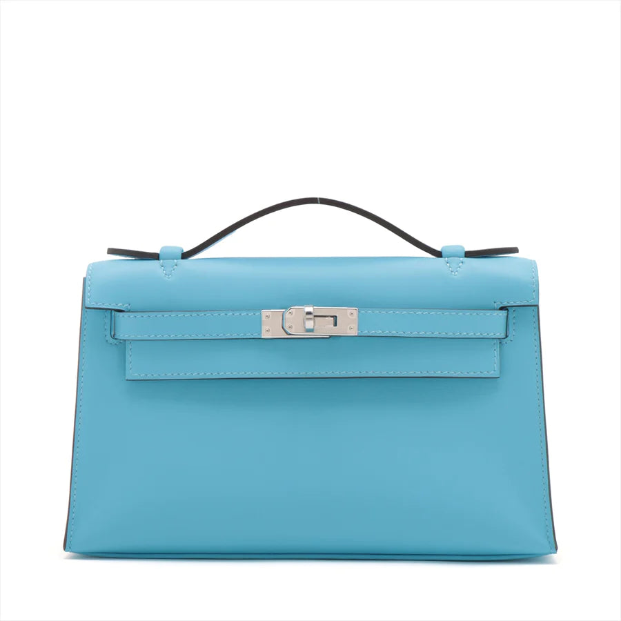 エルメス ポシェットケリー ヴォースイフト ブルーノール シルバー金具 - 画像 (10)