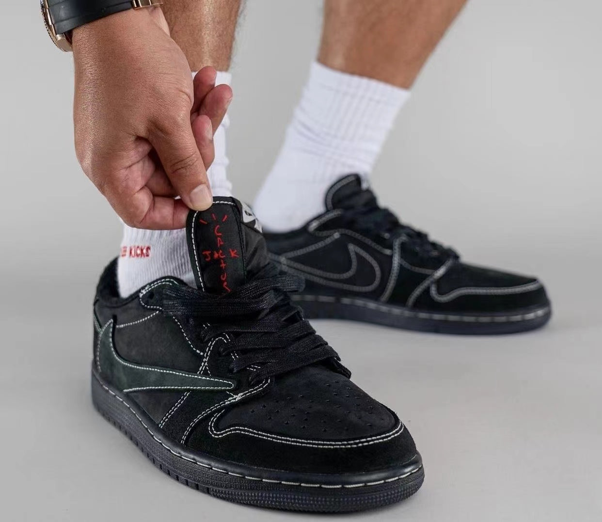 【人気急上昇で入手困難!】Travis Scott x Nike Air Jordan 1 Low OG SP"Black/Phantom"AJ1 ジョーダン世代の定番 ローカット カルチャー 多用途 カジュアル スポーツ バスケットボールシューズ - 画像 (12)