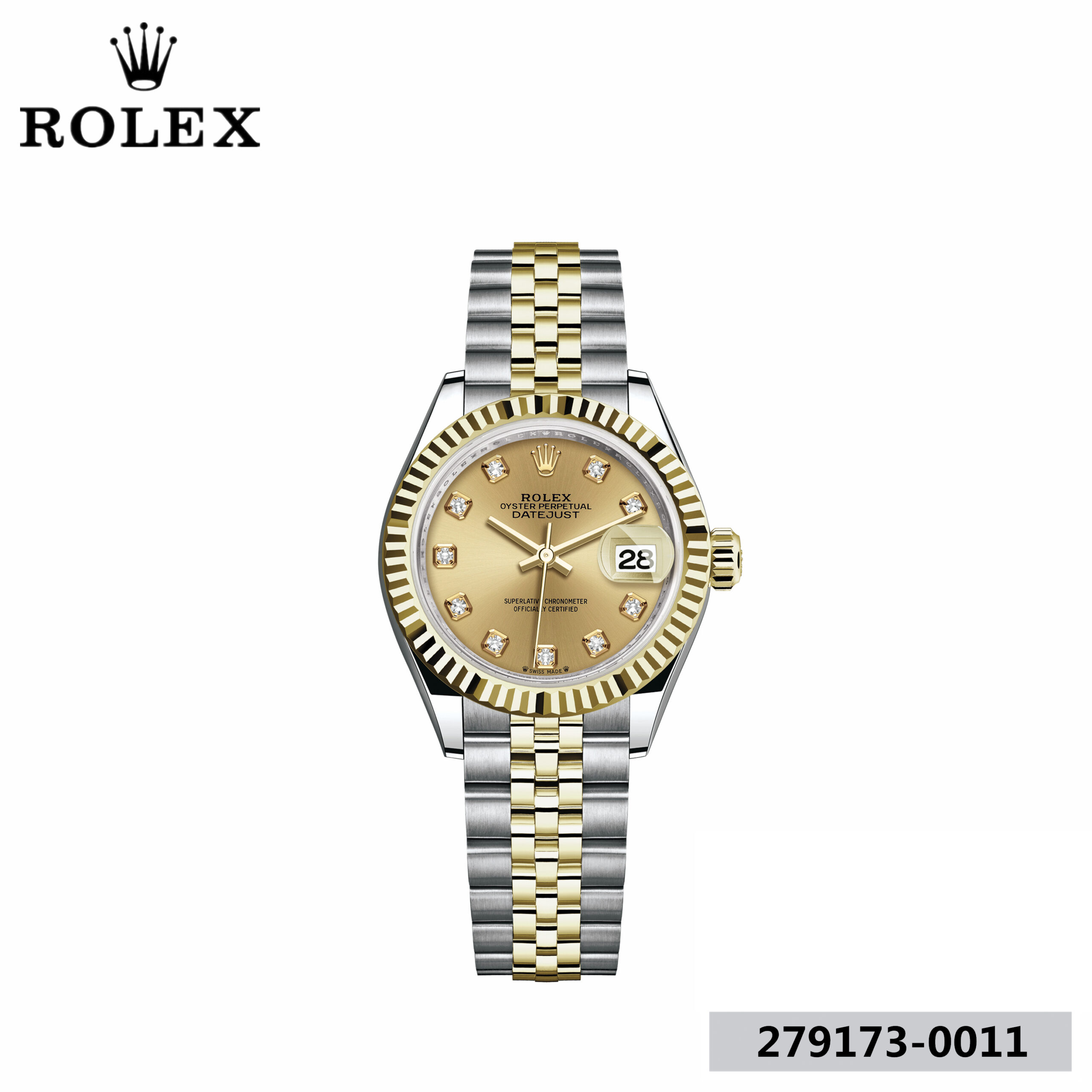 レディ デイトジャスト オイスター 28 mm オイスタースチール&イエローゴールド