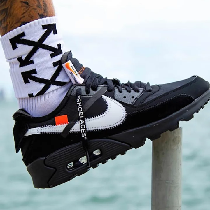 ナイキ オフ-ホワイト×エア マックス 90 "ブラック" メンズ レディース スニーカー【限定完売モデル】 - 画像 (4)