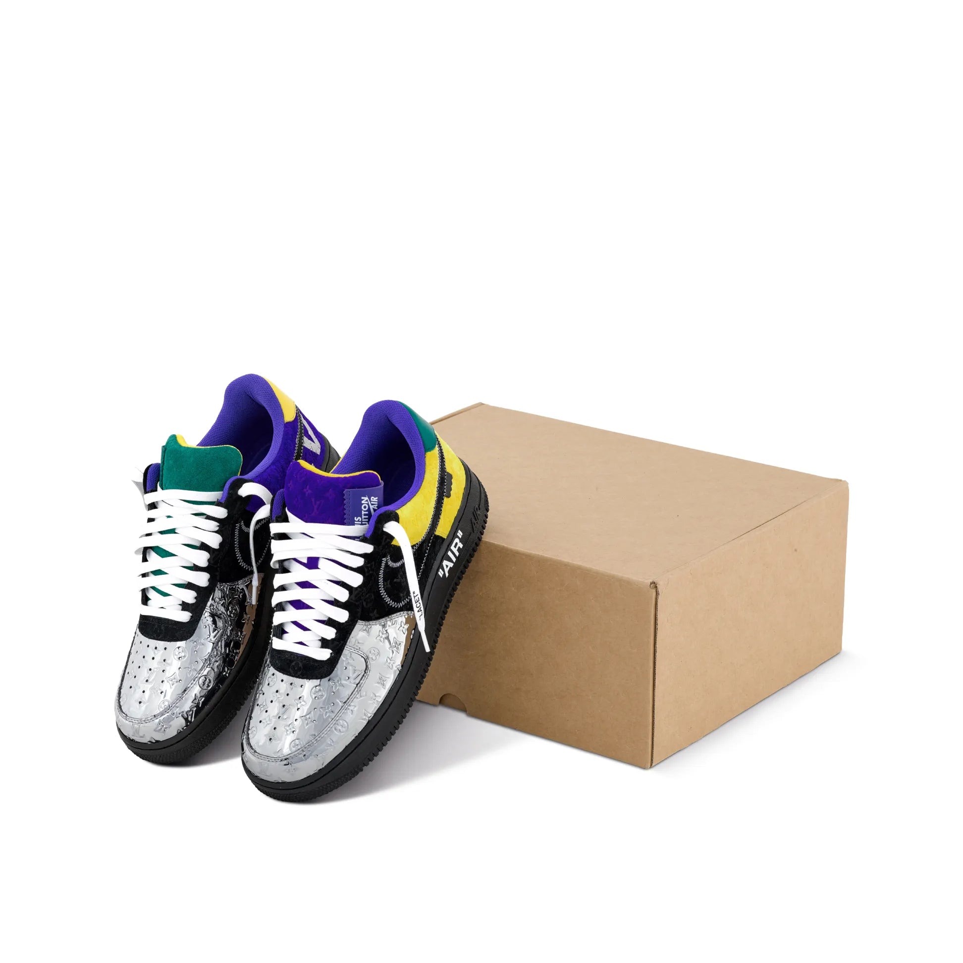 【新商品発売】【今年の新商品】LOUIS VUITTON NIKE AIR FORCE 1 LOW BY VIRGIL ABLOH BLACK METALLIC SILVER【代金引換】 - 画像 (11)