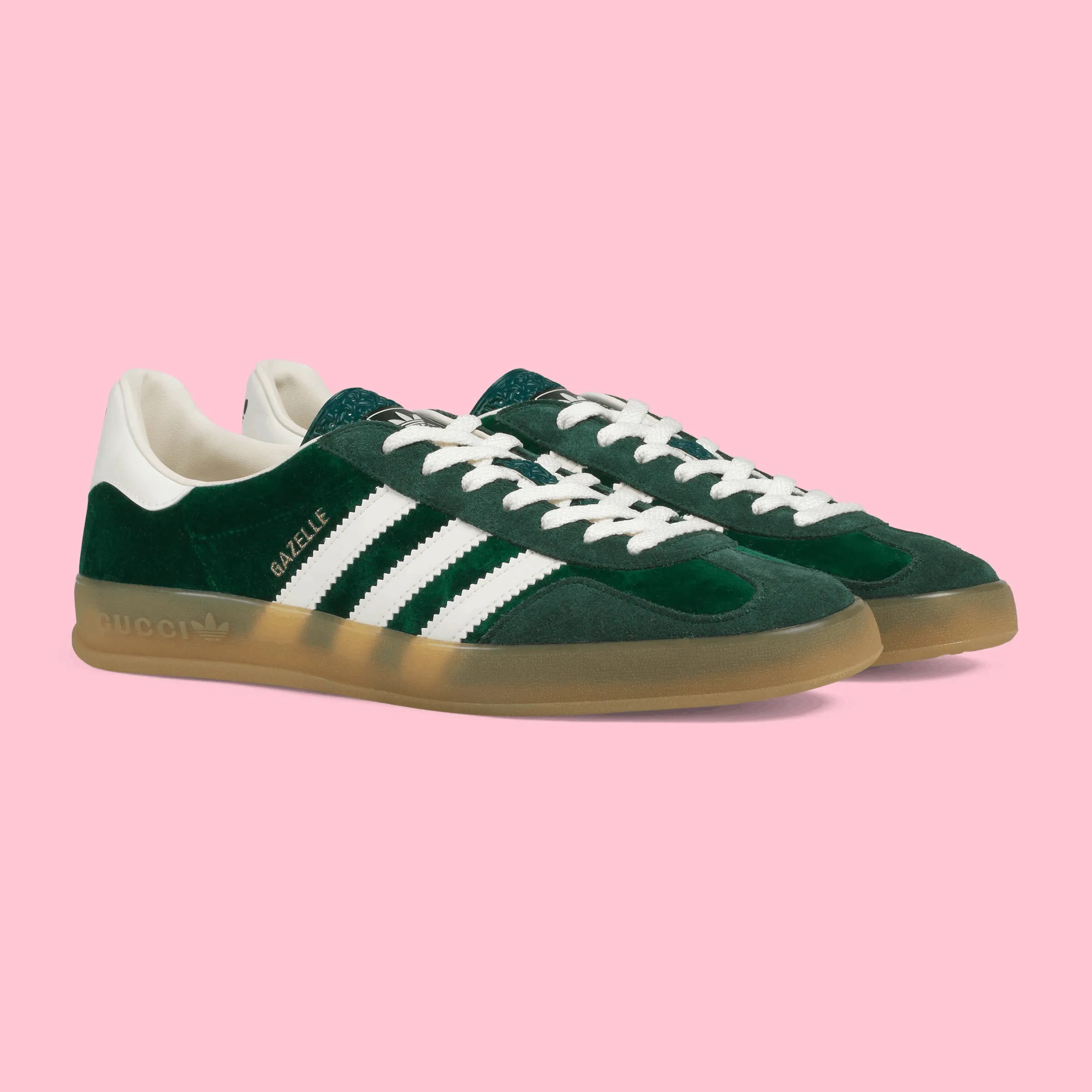 【GUCCI】× ADIDASコラボ Gazelle スニーカー(緑) - 画像 (7)