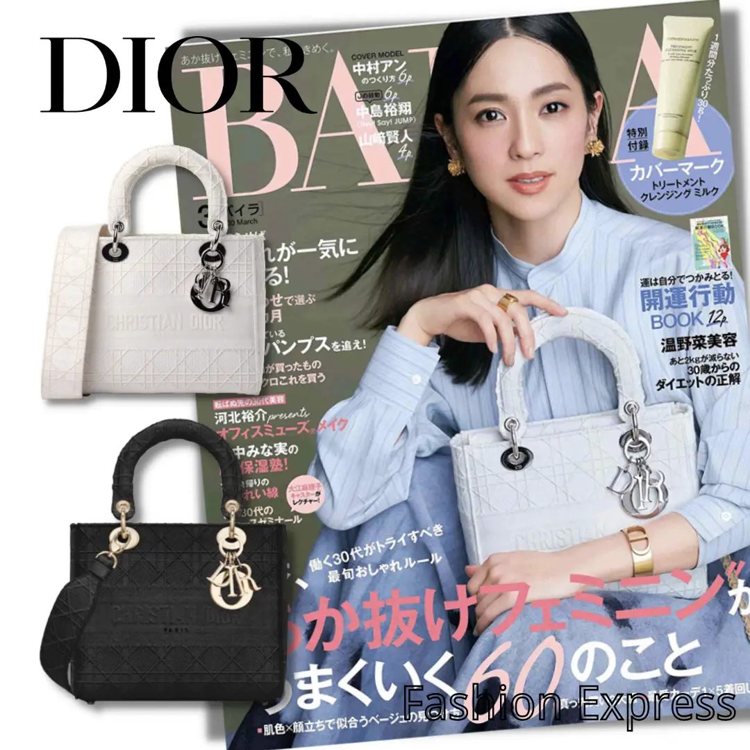 【DIOR】雑誌掲載!中村アンさん愛用!憧れのMedium Lady D-Lite Bag! 刺繍キャンバス グレー バッグ【バッグ】
