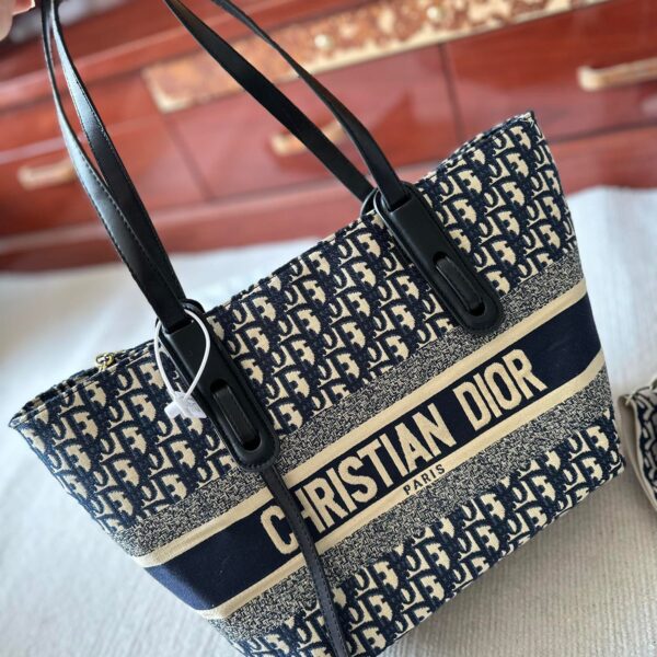 DIORプリント刺繍ビッグトートバッグ【小銭入れあり】