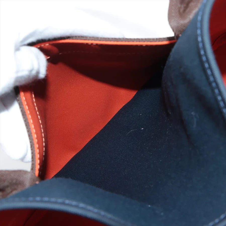 エルメス サックドパンサージュグルーム キャンバス ネイビー シルバー金具 - 画像 (7)