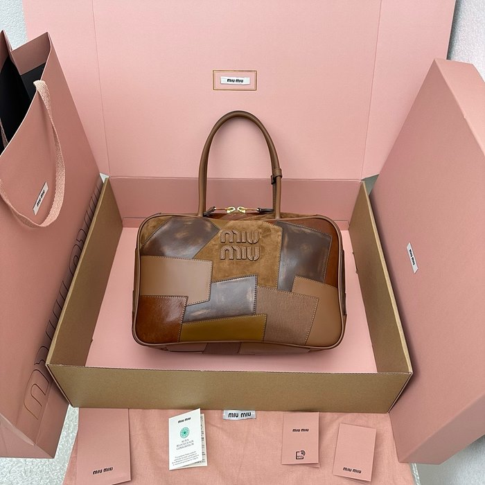 Miu Miu-パッチワークトップハンドルバッグ