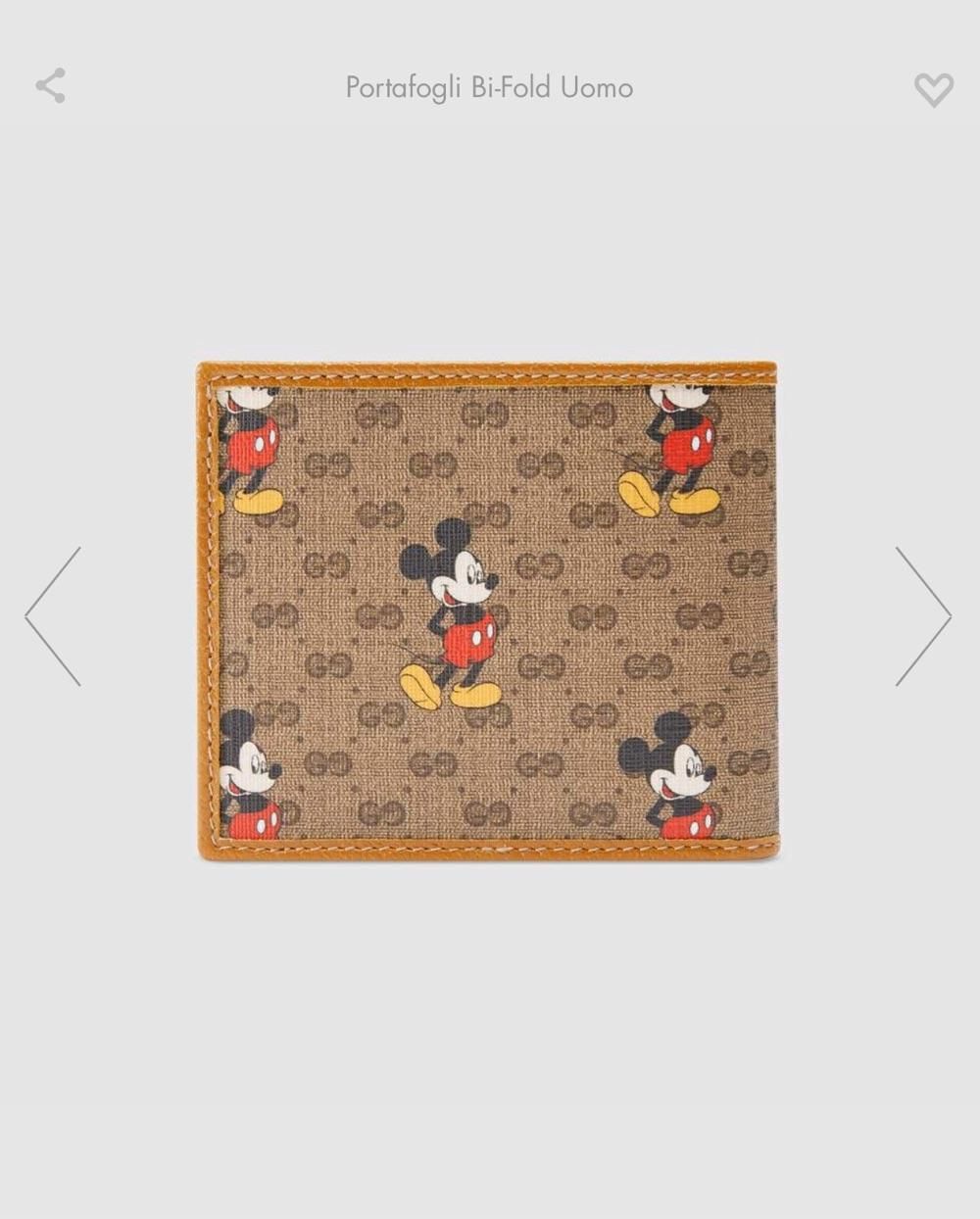 GG X Disneyグッチディズニー限定モデルネズミ年ミッキー老花二つ折り男性財布 - 画像 (2)