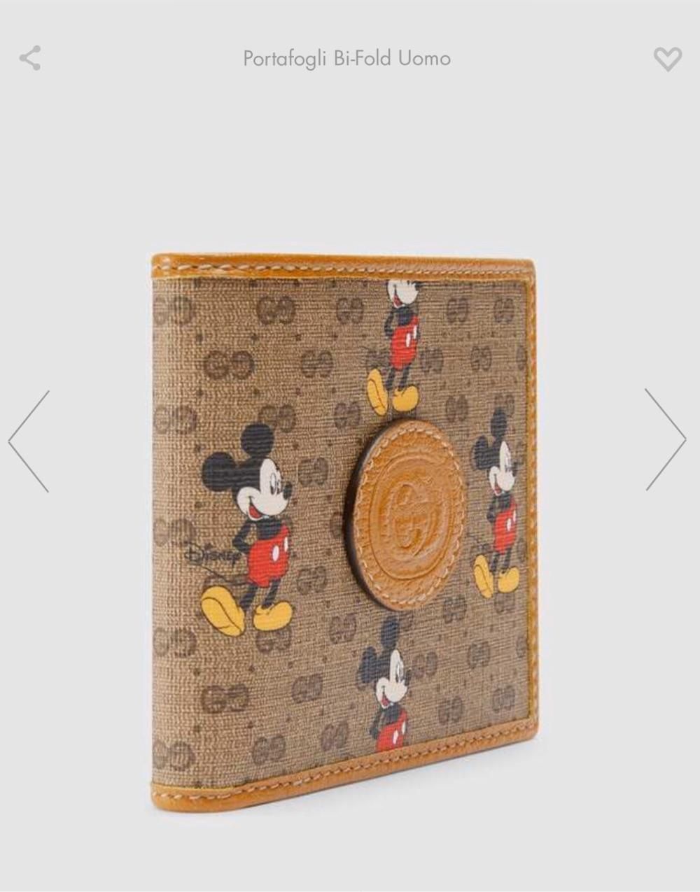 GG X Disneyグッチディズニー限定モデルネズミ年ミッキー老花二つ折り男性財布 - 画像 (3)