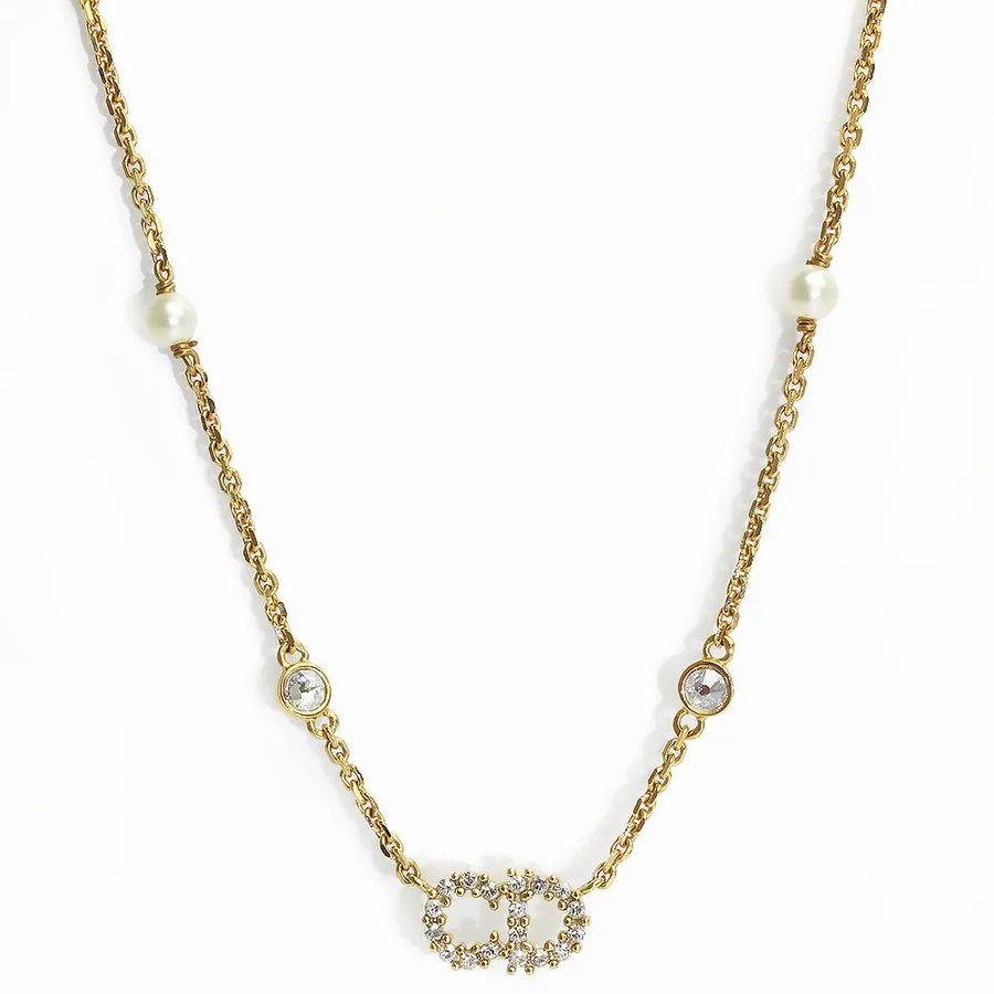 【直営店】Christian Dior クレール ディー リュヌ ネックレス パール ラインストーン ゴールド N1033CDLCY 二段階調節 箱付 - 画像 (7)