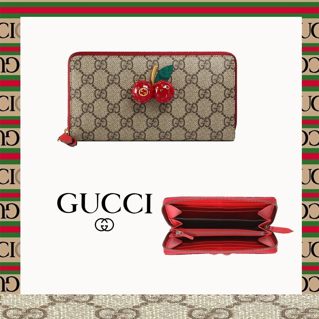 【人気商品】チェリー(さくらんぼ) 付き GGスプリーム キャンバス ジップアラウンドウォレット - 画像 (5)