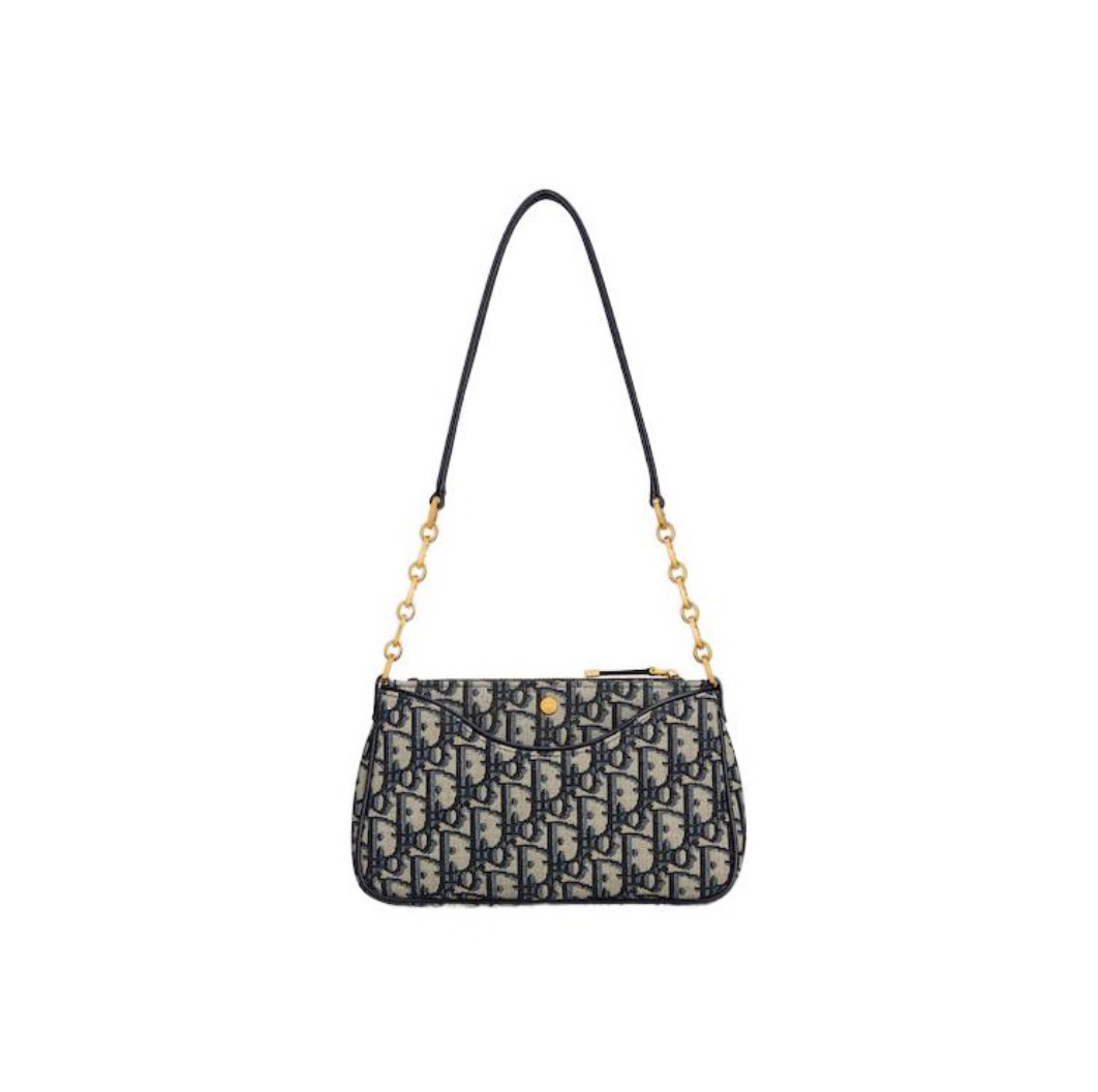 【23年新作】 DIOR 30 MONTAIGNEAVENUE CDロゴHOBOパッケージ ワンショルダー斜め掛けバッグブルー - 画像 (4)