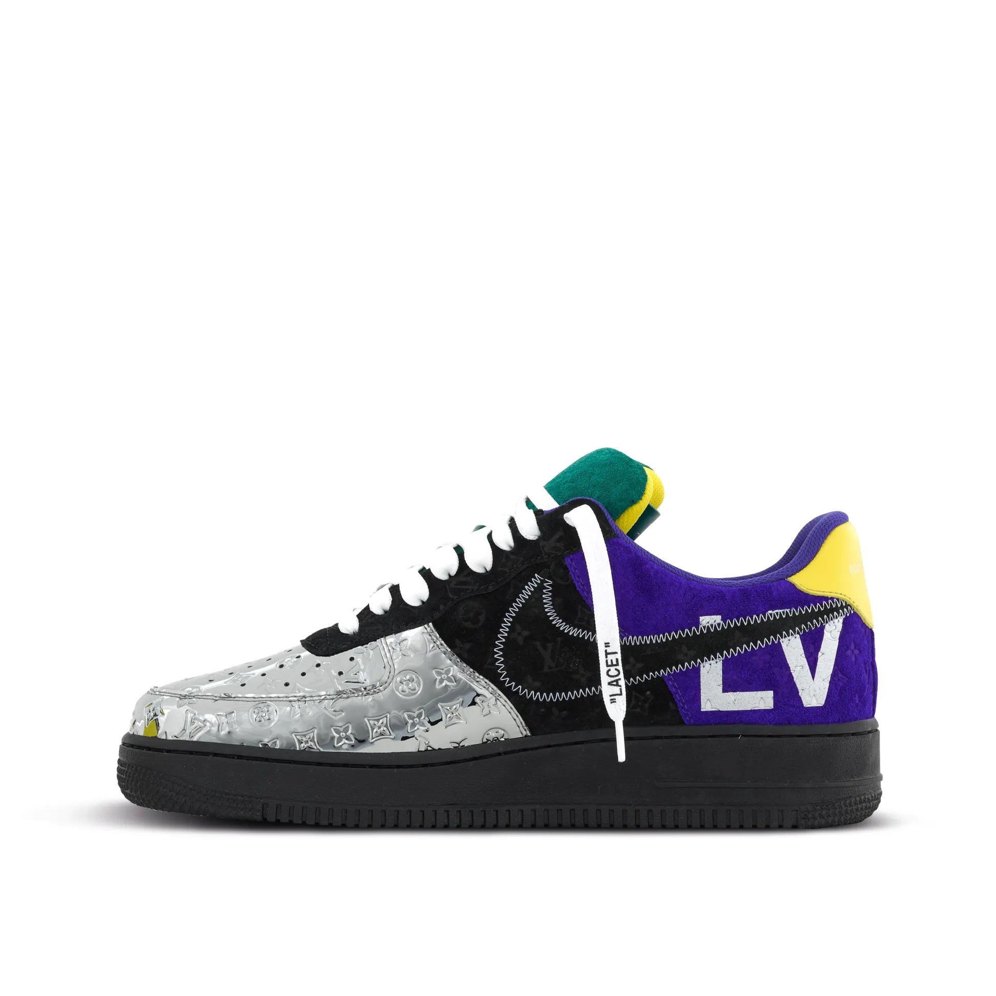 【新商品発売】【今年の新商品】LOUIS VUITTON NIKE AIR FORCE 1 LOW BY VIRGIL ABLOH BLACK METALLIC SILVER【代金引換】 - 画像 (8)