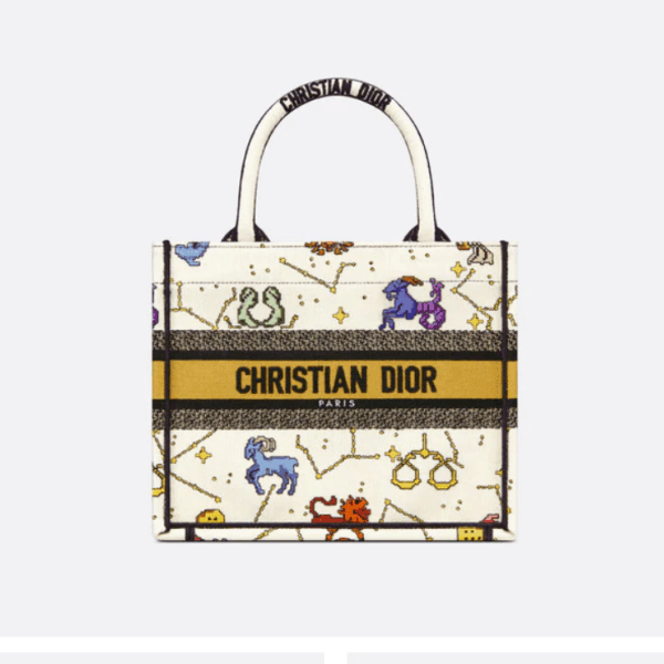 DIOR BOOK TOTE スモールバッグ Dior Pixel Zodiac エンブロイダリー (26.5 x 21 x 14 cm)