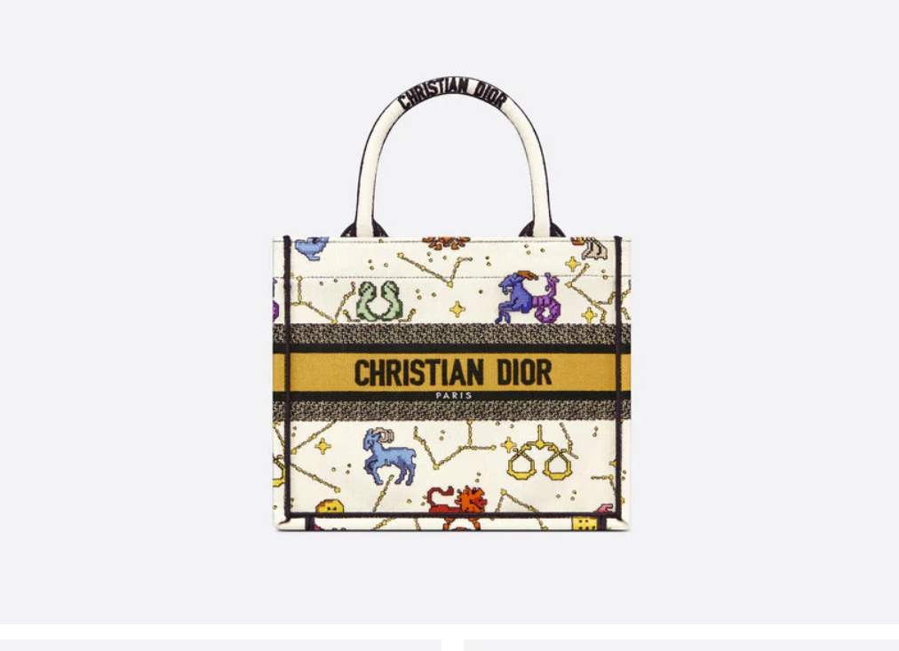 DIOR BOOK TOTE スモールバッグ Dior Pixel Zodiac エンブロイダリー (26.5 x 21 x 14 cm)
