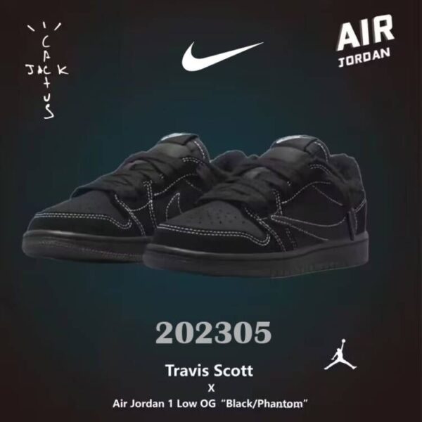 【人気急上昇で入手困難!】Travis Scott x Nike Air Jordan 1 Low OG SP"Black/Phantom"AJ1 ジョーダン世代の定番 ローカット カルチャー 多用途 カジュアル スポーツ バスケットボールシューズ