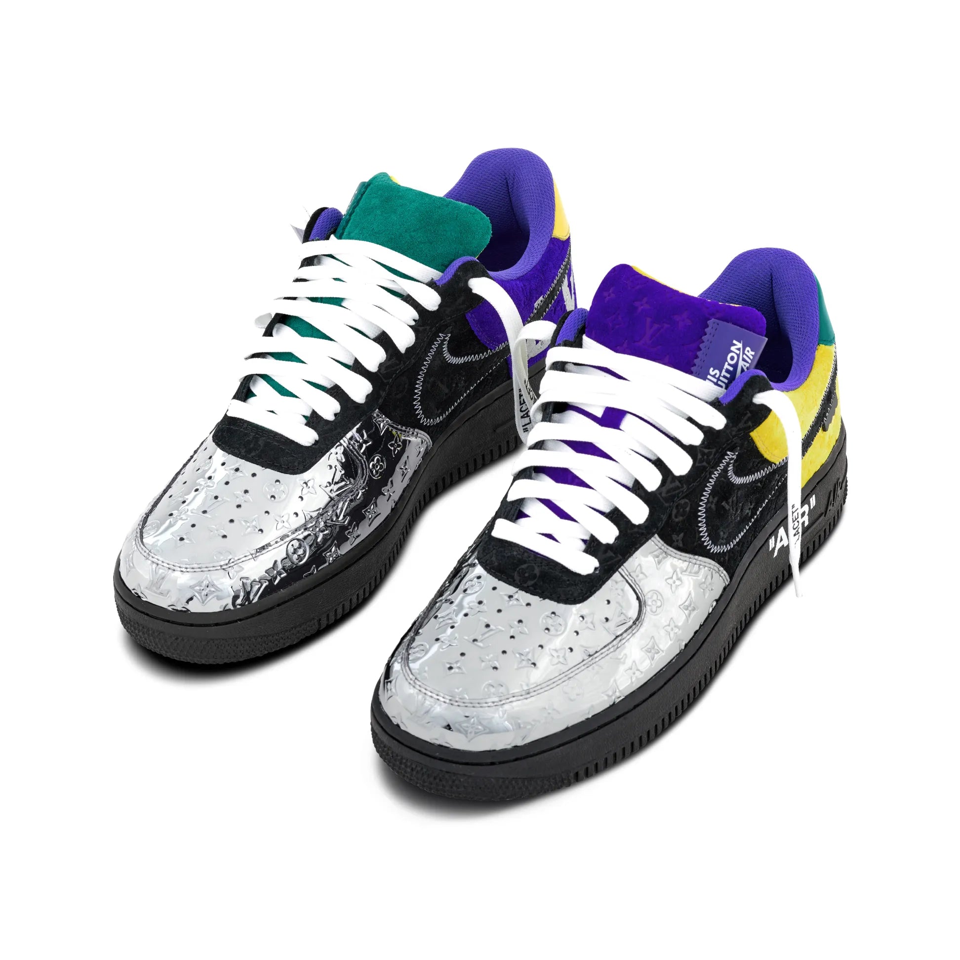 【新商品発売】【今年の新商品】LOUIS VUITTON NIKE AIR FORCE 1 LOW BY VIRGIL ABLOH BLACK METALLIC SILVER【代金引換】 - 画像 (13)