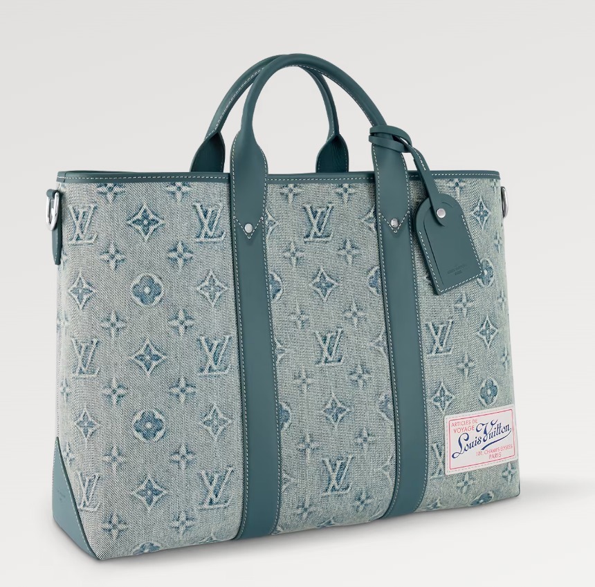 Louis Vuitton バッグ《Weekend》ブルー レザー ロゴ 直営店 M22537 - 画像 (2)