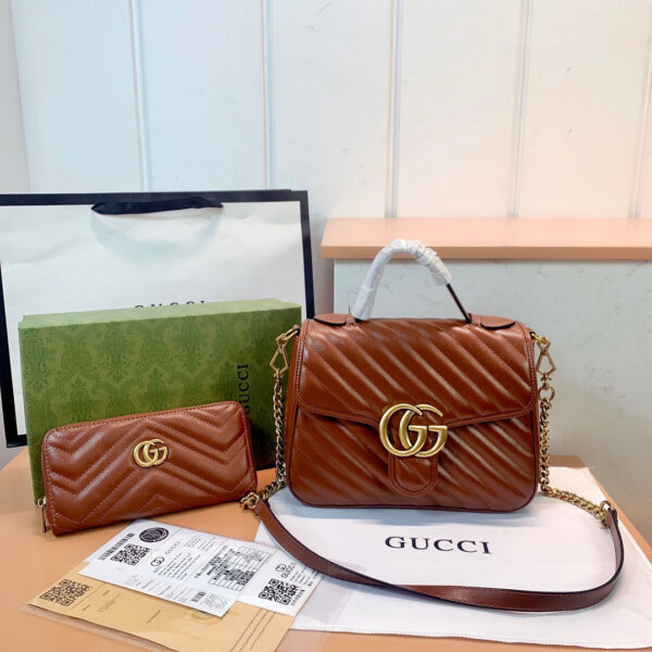 【GUCCI】グッチ 583571 キャラメルカラー ポータブル ダブルG