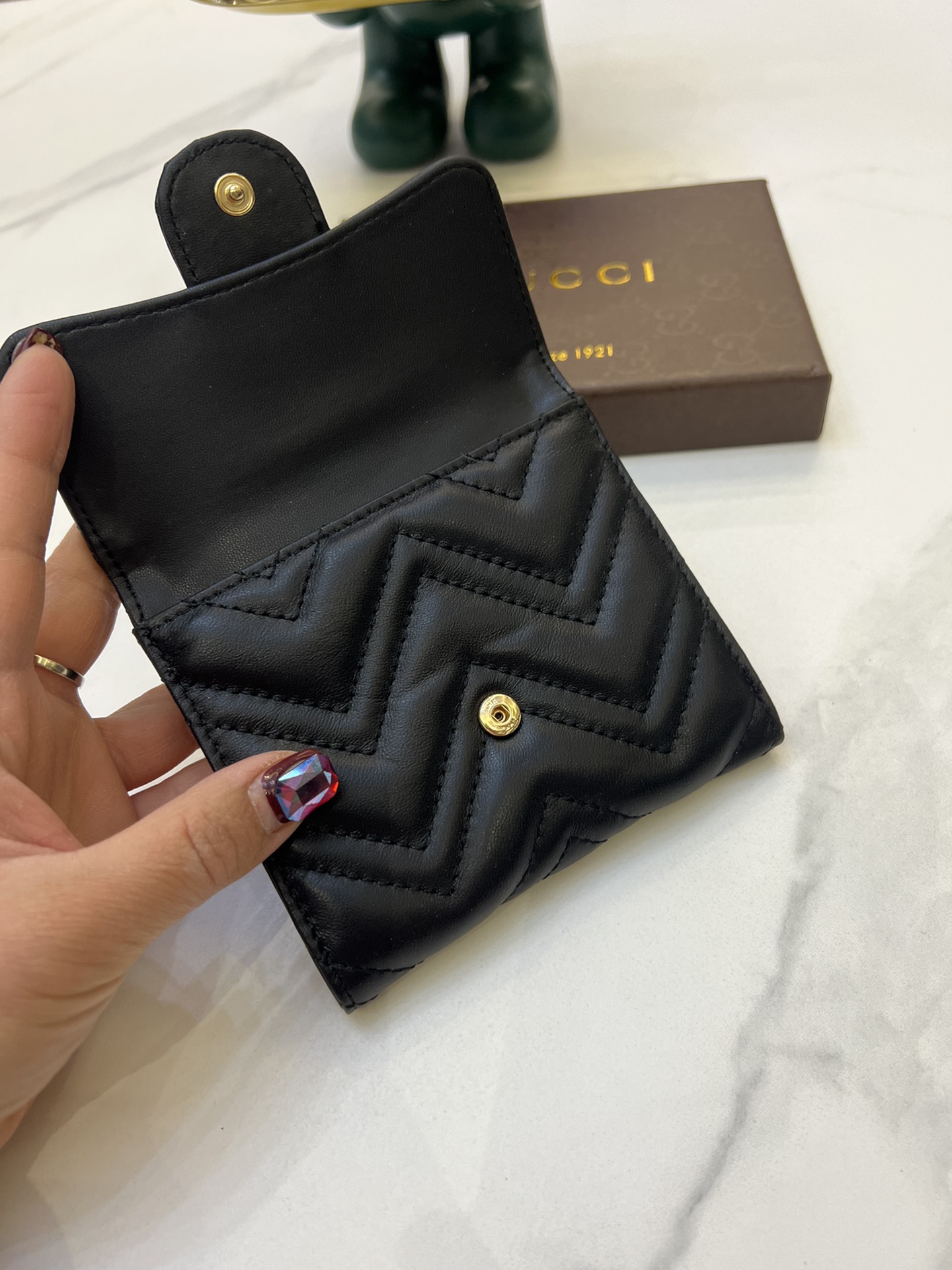 【GUCCI】関税負担なしGUCCI 〔GGマーモント〕 コイン&紙幣 カードケース - 画像 (8)