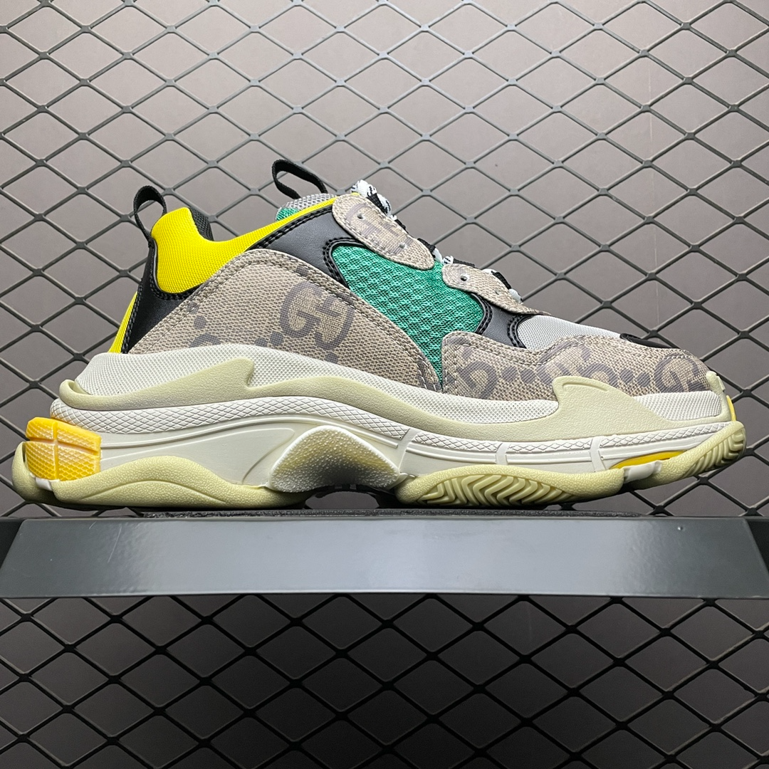 Gucci × Balenciaga The Hacker Project Triple S Beige/Green/Yellow(681067UMO209766) - 画像 (3)