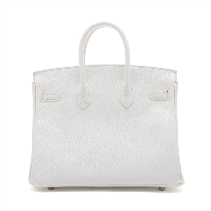 エルメス バーキン25 ヴォーエプソン ホワイト シルバー金具 - 画像 (2)