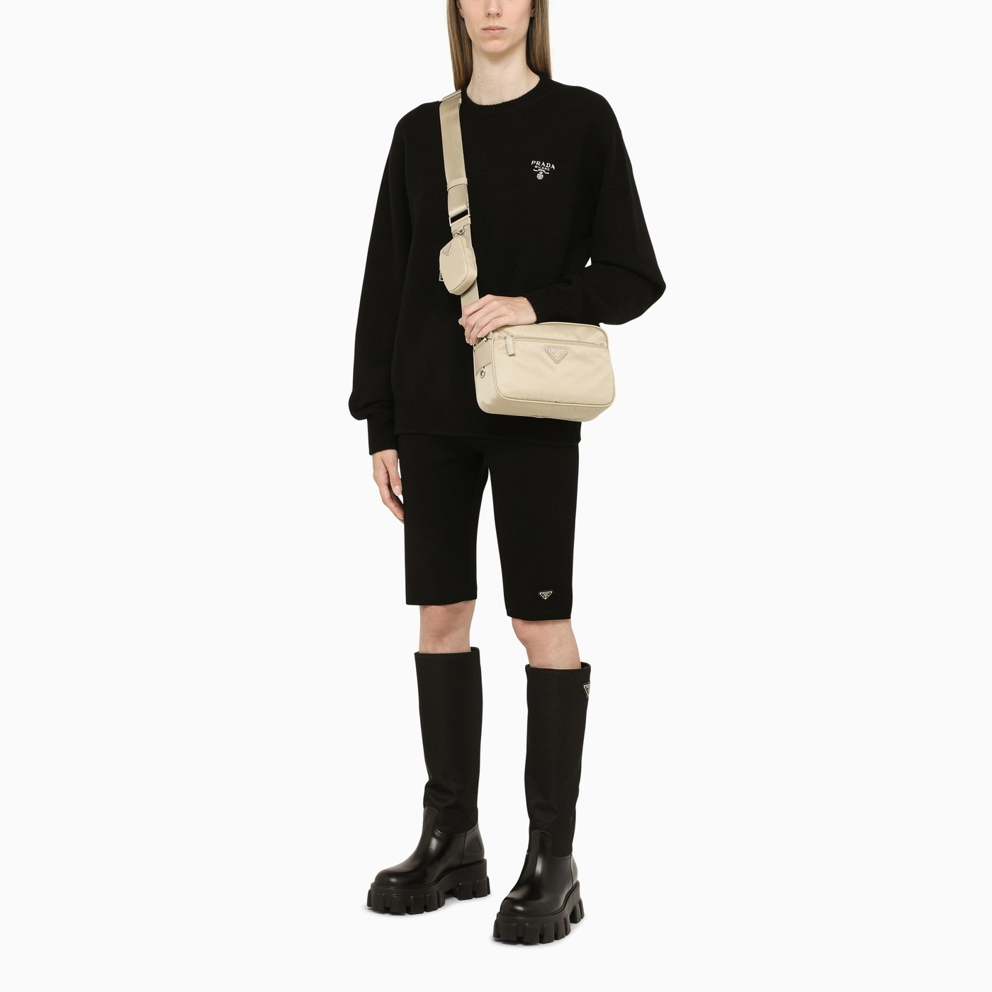 PRADA プラダ RE NYLON ロゴ ミニポーチ付き クロスボディバッグ - 画像 (6)