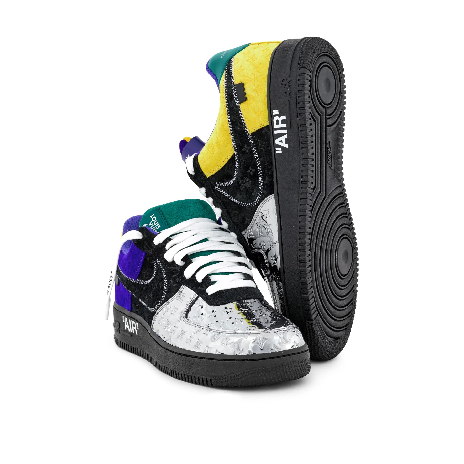 【新商品発売】【今年の新商品】LOUIS VUITTON NIKE AIR FORCE 1 LOW BY VIRGIL ABLOH BLACK METALLIC SILVER【代金引換】 - 画像 (6)