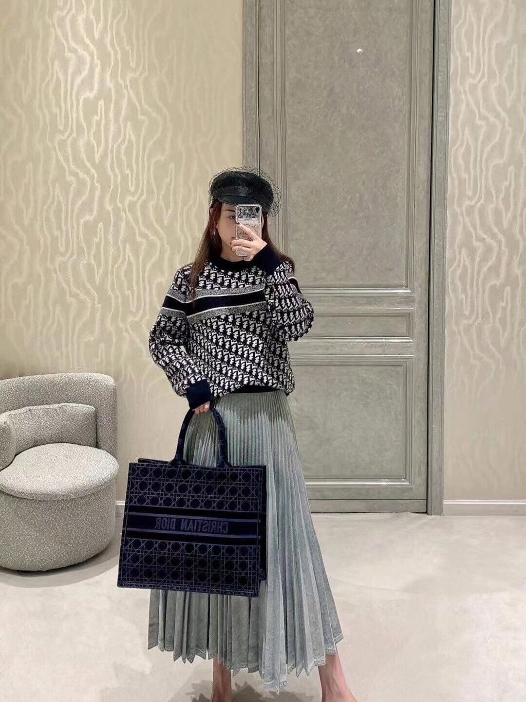 Dior tote チェック柄 ハンドバッグ - 画像 (4)