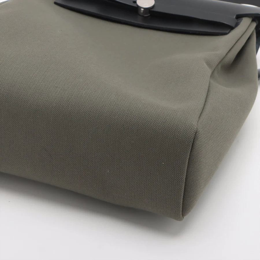 エルメス エールバッグジップPM トワルミリタリー カーキ シルバー金具 - 画像 (6)