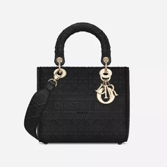 【DIOR】雑誌掲載!中村アンさん愛用!憧れのMedium Lady D-Lite Bag! 刺繍キャンバス グレー バッグ【バッグ】 - 画像 (4)