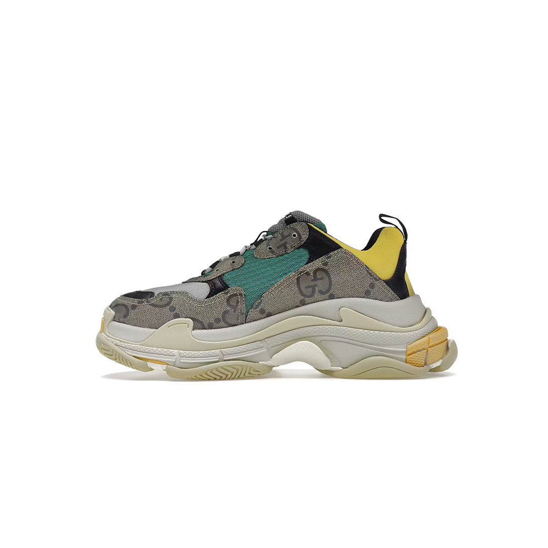 Gucci × Balenciaga The Hacker Project Triple S Beige/Green/Yellow(681067UMO209766)