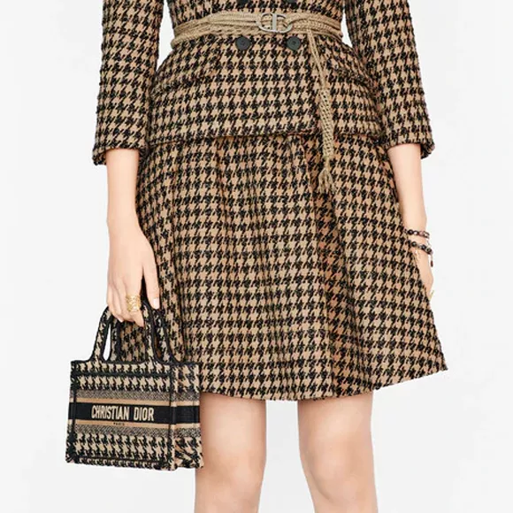 【DIOR】ミニ刺繍千鳥チェックディオール BOOK TOTEトートバッグ【バッグ】 - 画像 (3)