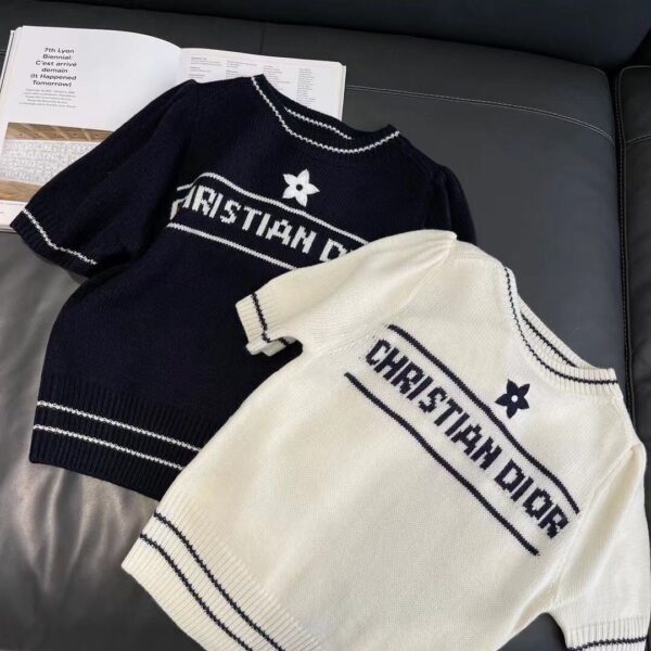 DIOR五芒星ジャカードパフスリーブショートスリーブジャンパーニット【50％割引+送料無料】