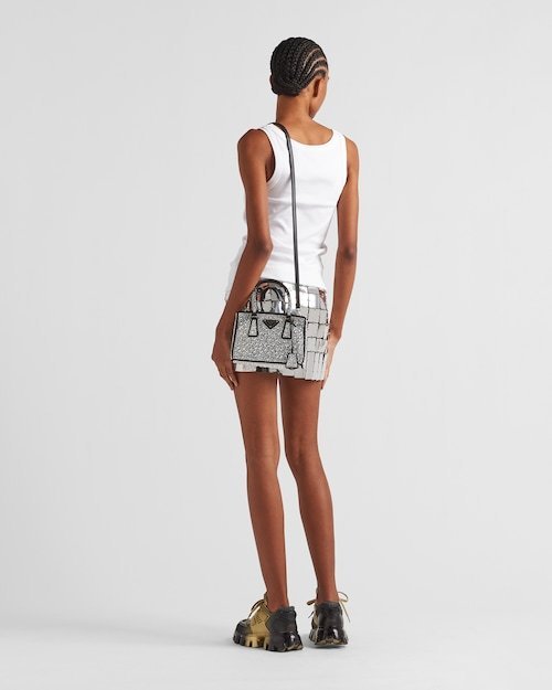 ★PRADA直営店★ガレリア クリスタル サテン ミニバッグ - 画像 (9)