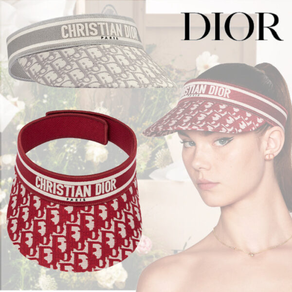 【DIOR】夏のお洒落に!上品なロゴ刺繍入りD-OBLIQUEバイザー